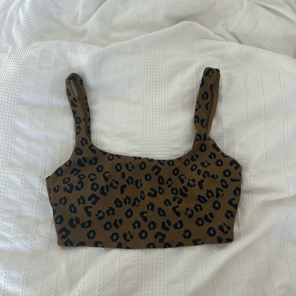 Aerie Leopard Print Bikini Top